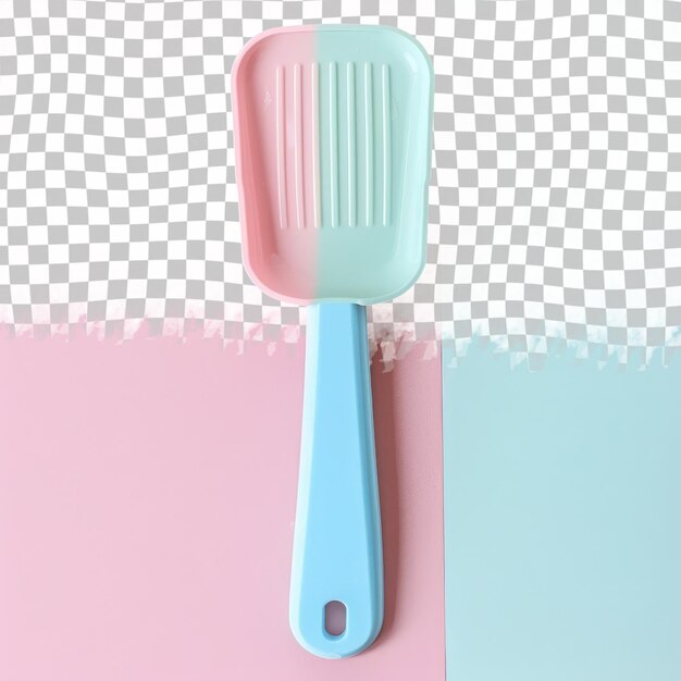 PSD a blue brush with a pink handle is next to a pink and blue toothbrush