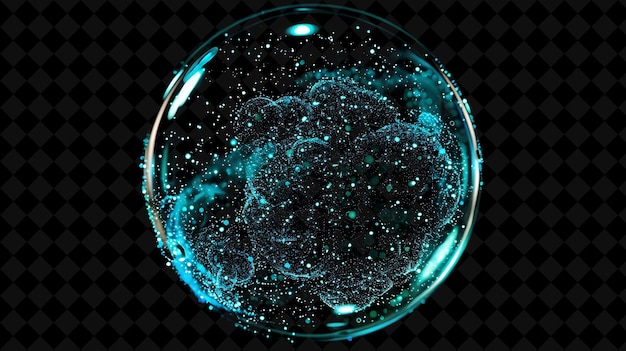 a blue bubble with a blue background and a blue light