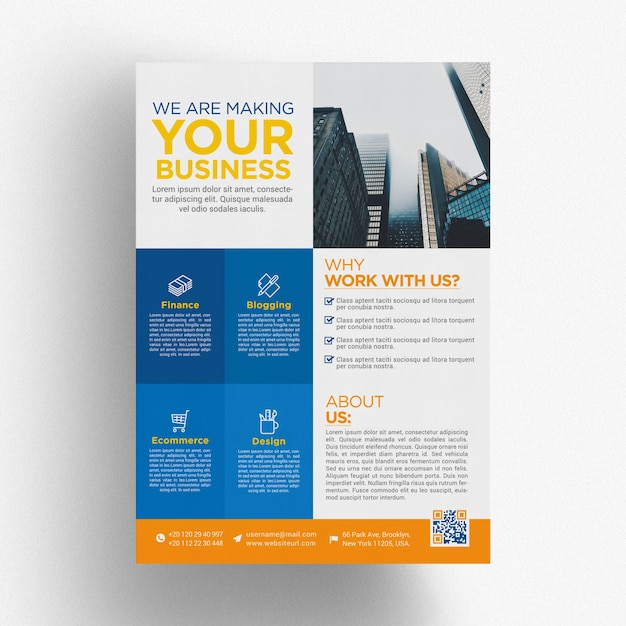 Blue business brochure template