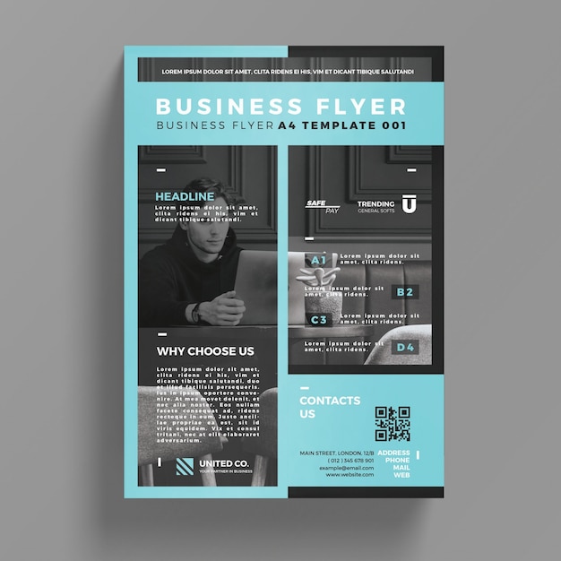 Blue business brochure