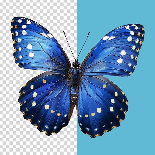 Blue butterfly isolated on transparent background