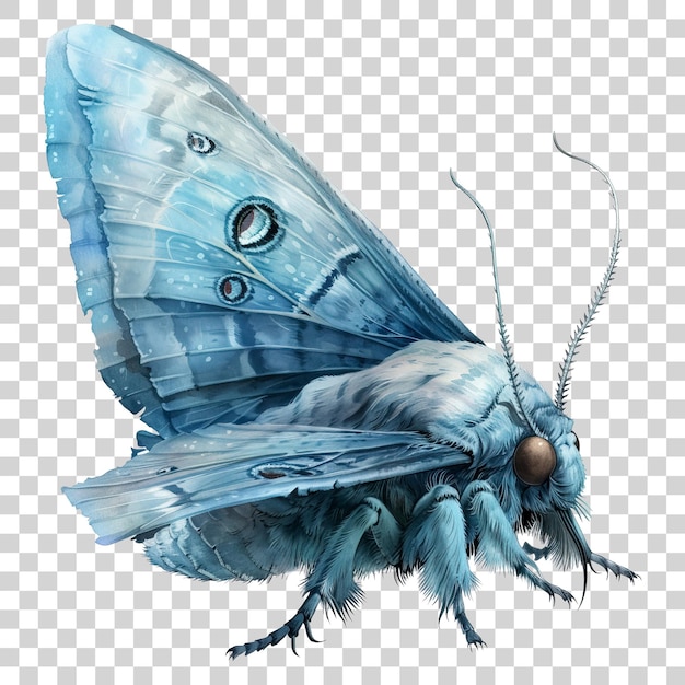 Blue butterfly isolated on transparent background