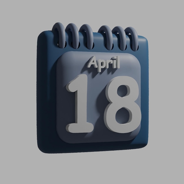 A blue calendar with the date april 18 on it