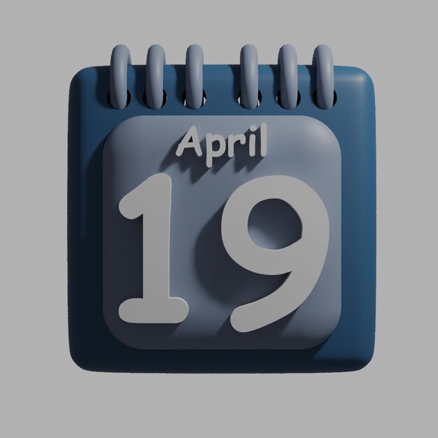 A blue calendar with the date april 19 on it