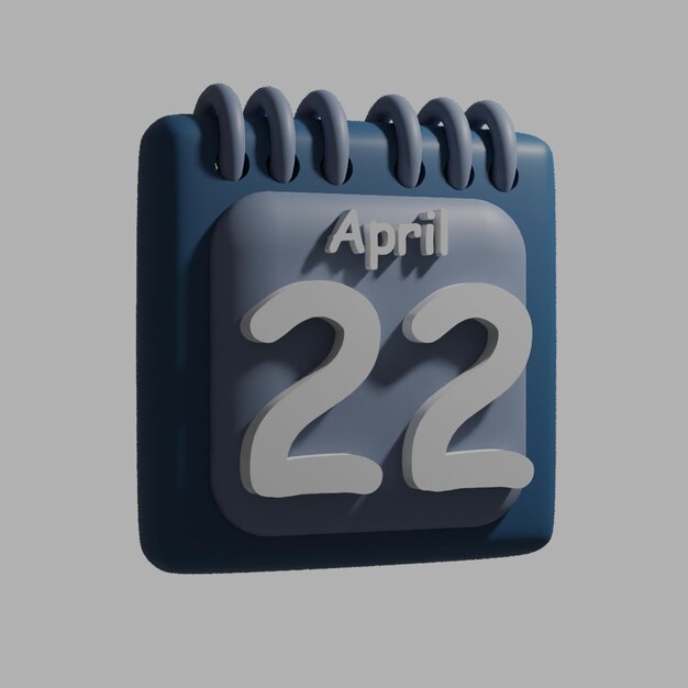 A blue calendar with the date april 22 on it