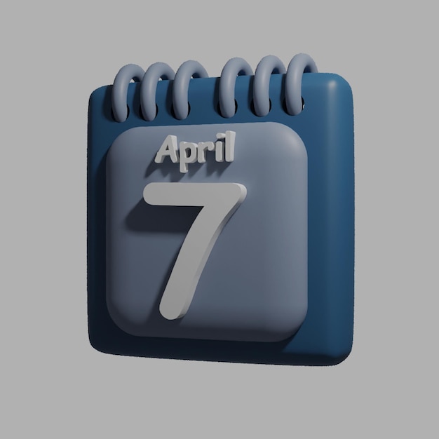 A blue calendar with the date April 7 on it