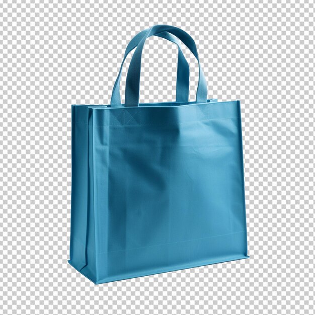 blue canvas shopping bag isolated on transparent background