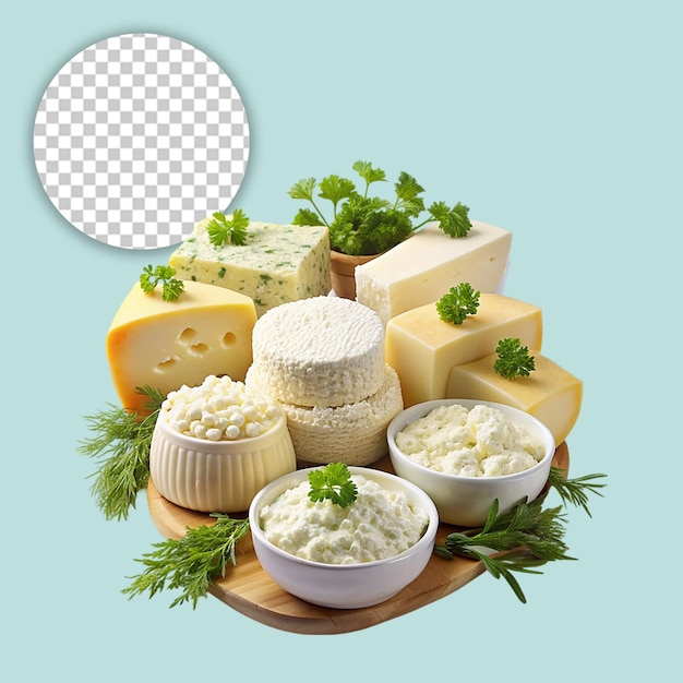 PSD blue cheese chunk on wooden board on transparent background