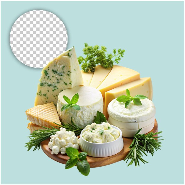 Blue cheese chunk on wooden board on transparent background