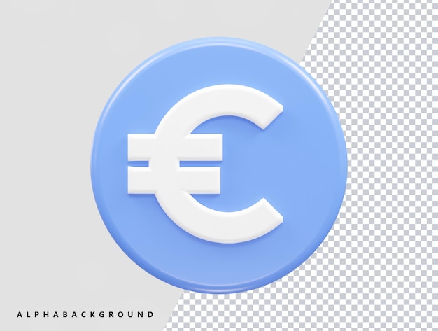 A blue circle with a euro symbol on it.