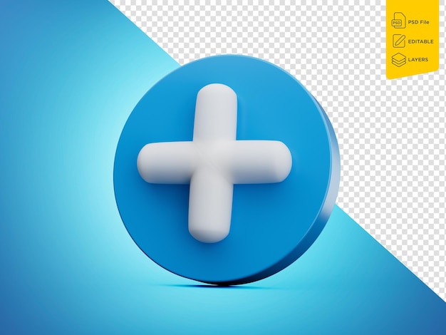 Blue Circle With Plus Symbol First Aid Health Care Medical Symbol Of Emergency Help 3d Illustration