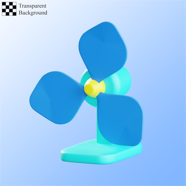 PSD blue classic fan 3d illustration