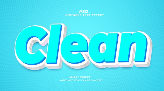 Blue clean text effect with a bright background