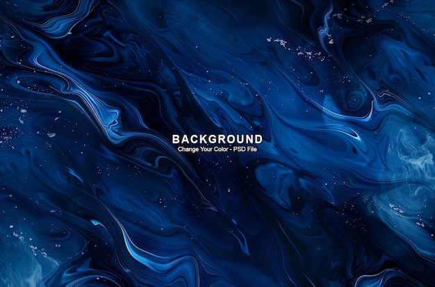 Blue color background with abstract dark blue liquid in the style of ink dark and mysterious