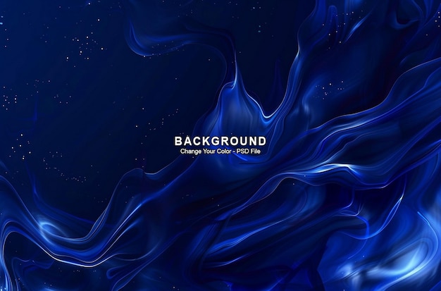 Blue color background with abstract dark blue liquid in the style of ink dark and mysterious