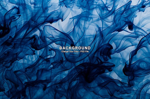 PSD blue color background with abstract dark blue liquid in the style of ink dark and mysterious