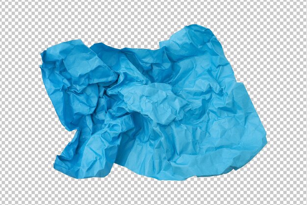 PSD blue crumpled paper isolated rendering