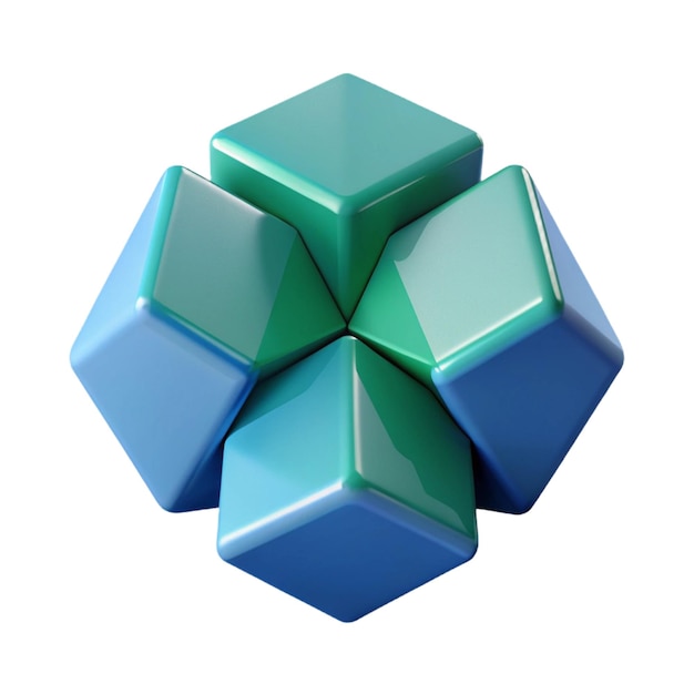 a blue cube with a green base and a blue one that says quot the word quot on it