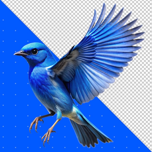 Blue cute bird on a transparent background png