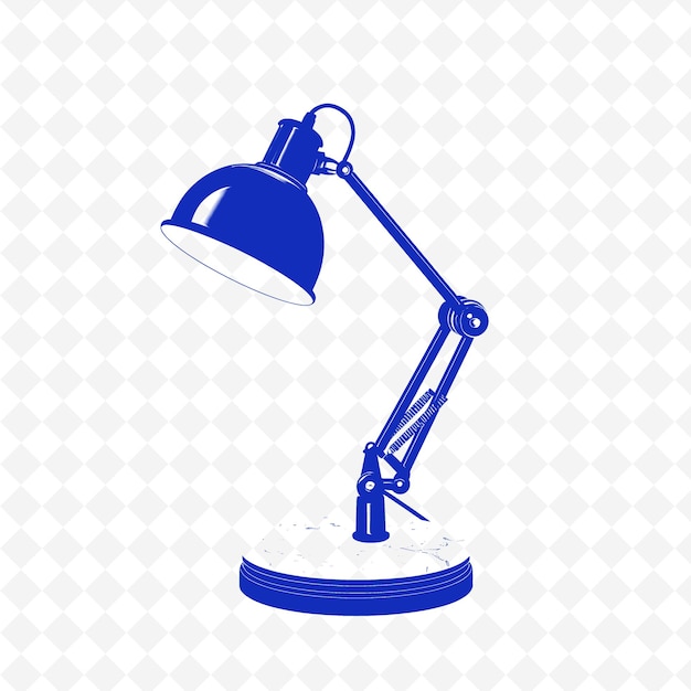 PSD a blue desk lamp with a white background with a white background