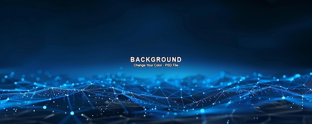 Blue digital background with glowing lines and dots forming a network of connections