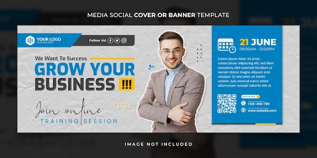 Blue Digital Marketer Class Social Media Cover or Banner Template