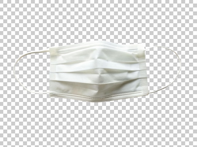 blue disposable surgical face mask on transparent background