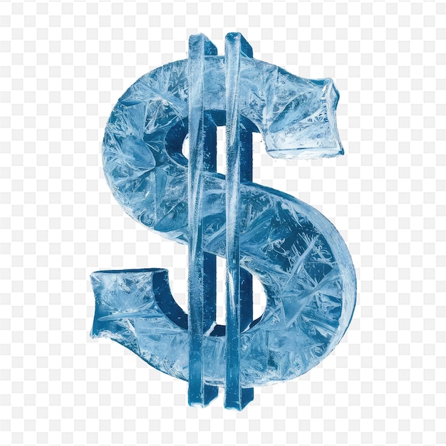 PSD a blue dollar sign is on a transparent background