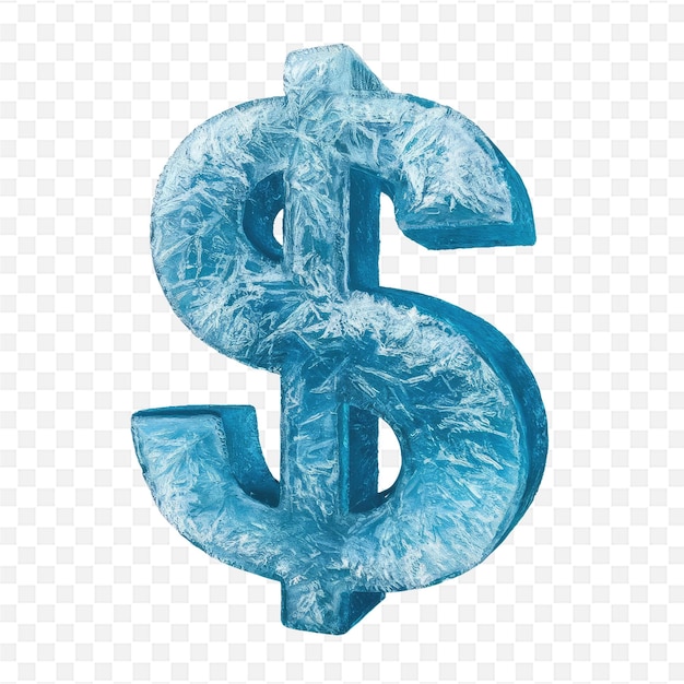 a blue dollar sign on a transparent background