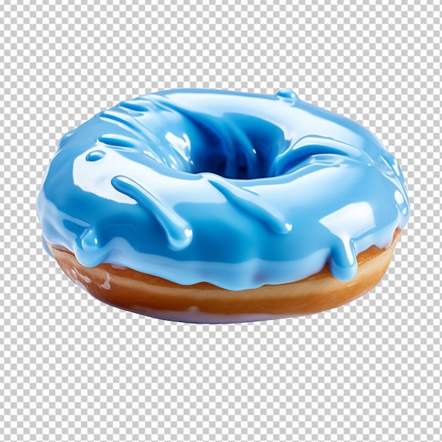 Blue donut isolated on transparent background