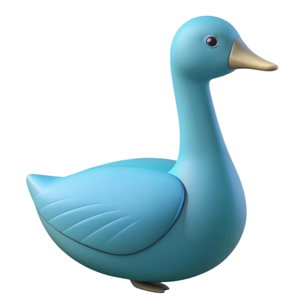 a blue duck figure with a yellow beak and a blue beak