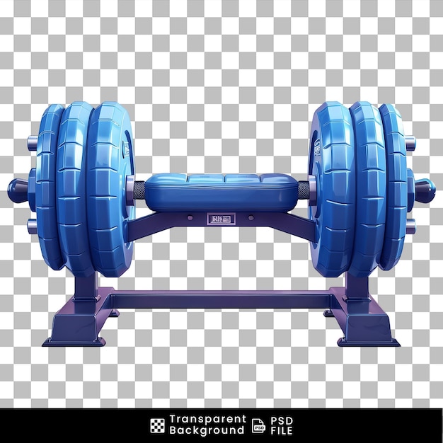 Blue dumbbells on transparent background