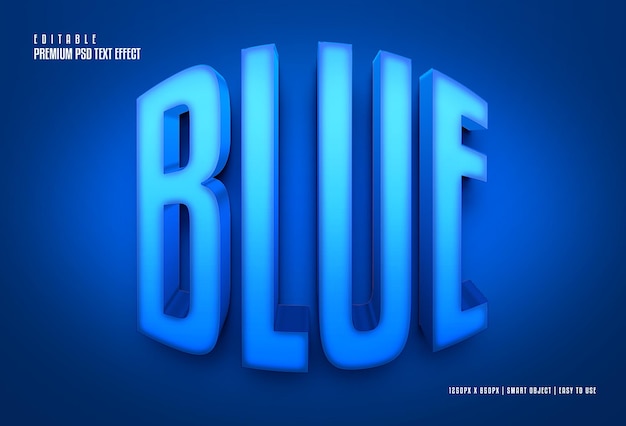 PSD blue editable premium psd 3d text effect