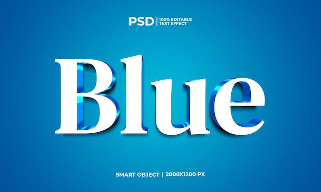 PSD blue editable text effect