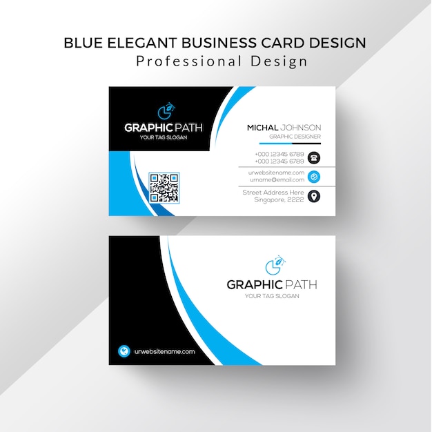 Blue elegant business card design