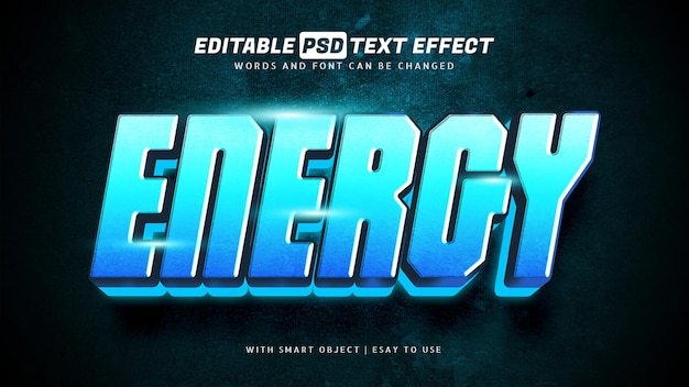 Blue energy glowing text effect