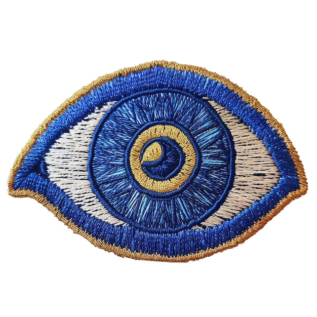 a blue eye with a yellow ring around the eye