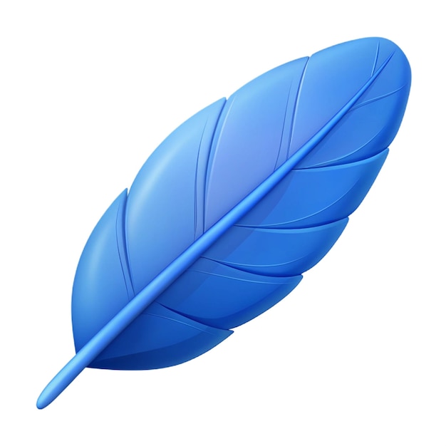 PSD a blue feather with a blue feather on it