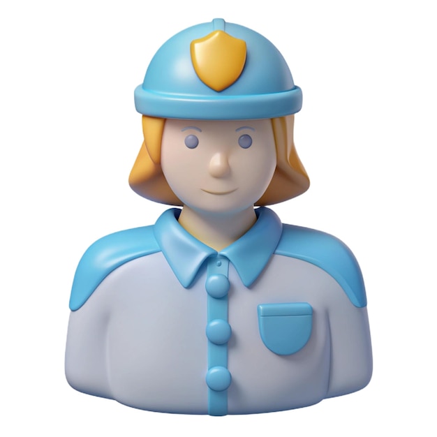 PSD a blue female figurine of a female figure with a blue cap