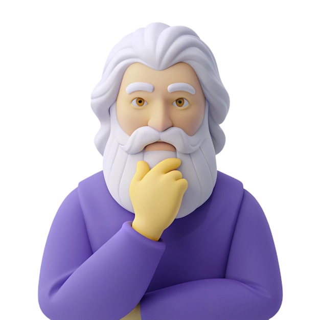 a blue figurine of a man with a beard and mustache