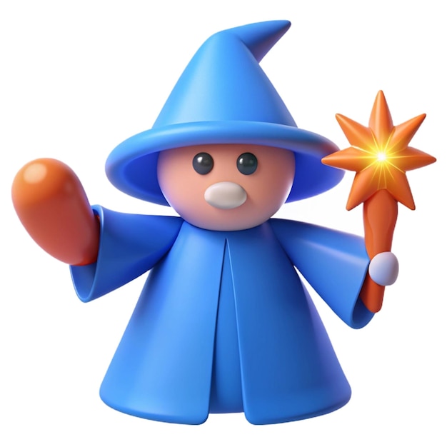 PSD a blue figurine with a star on his hat