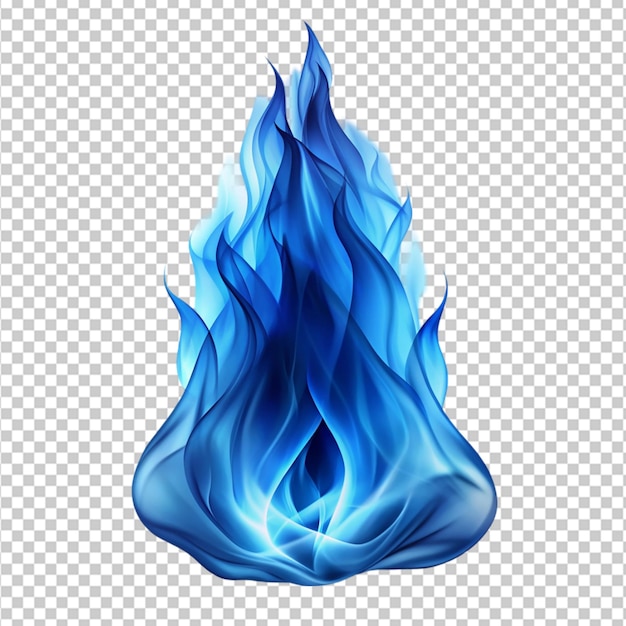 PSD blue fire on transparent background