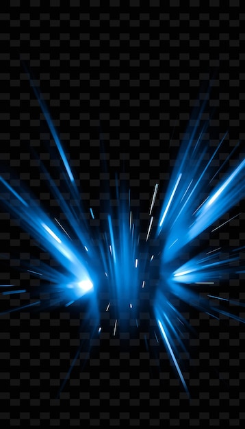 PSD blue fireworks on a black background vector art illustration