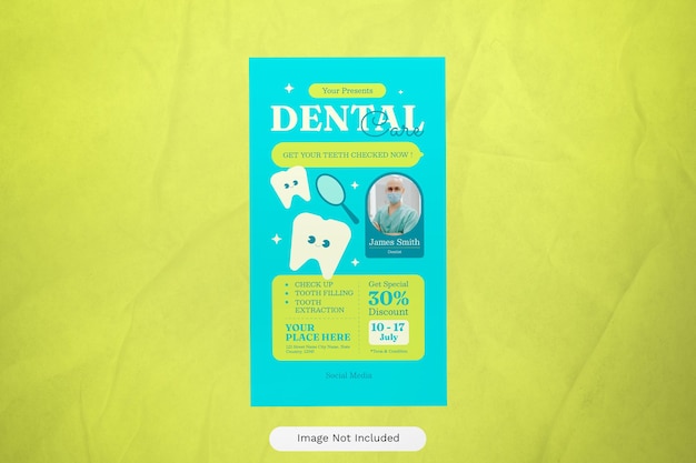 Blue Flat Design Dental Care Social Media Story