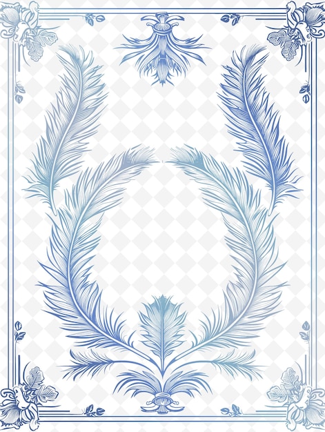 a blue floral design for the design of a peacock