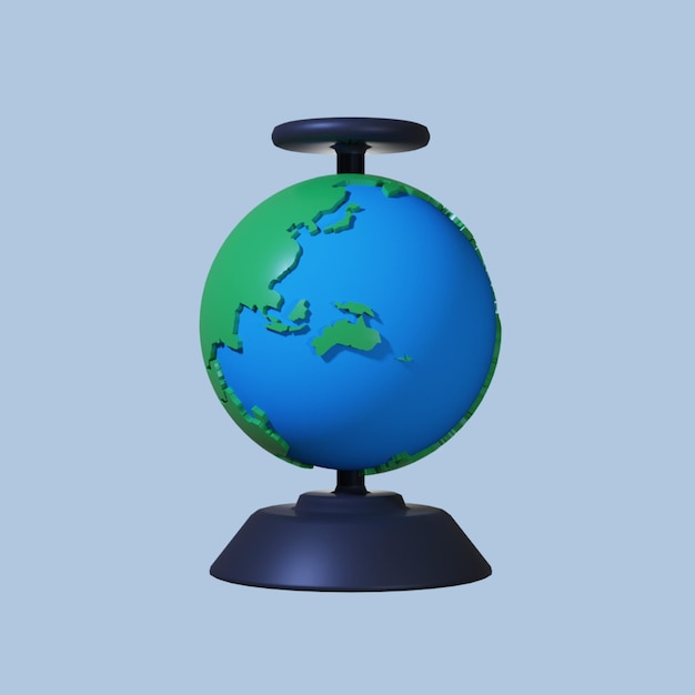 A blue globe with the globe on it