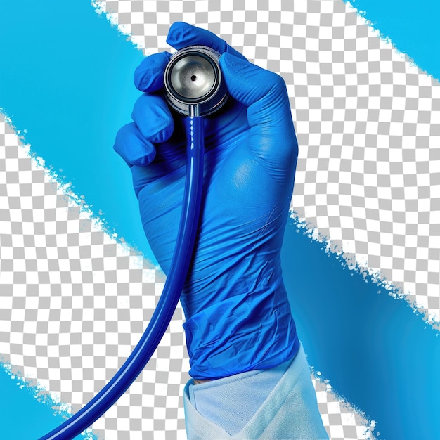 a blue glove with a blue glove that says  medical