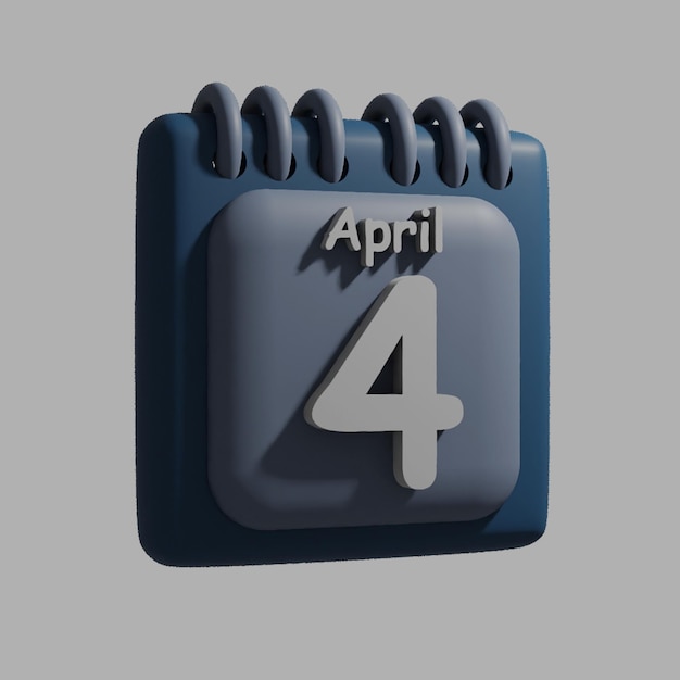 A blue and gray calendar with the date of april 2008.