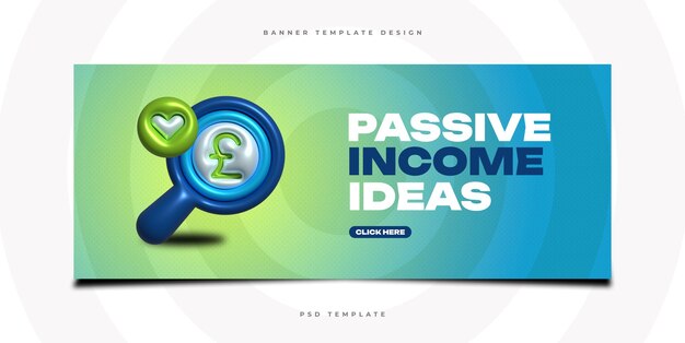 A blue and green banner that says passive income ideas.