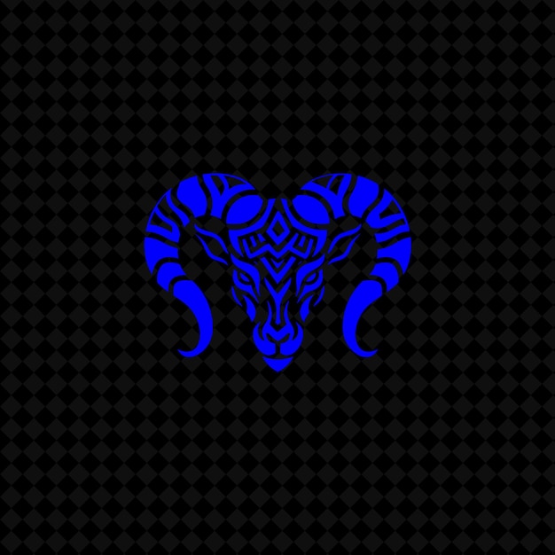 PSD a blue and green logo with a lion head on a black background